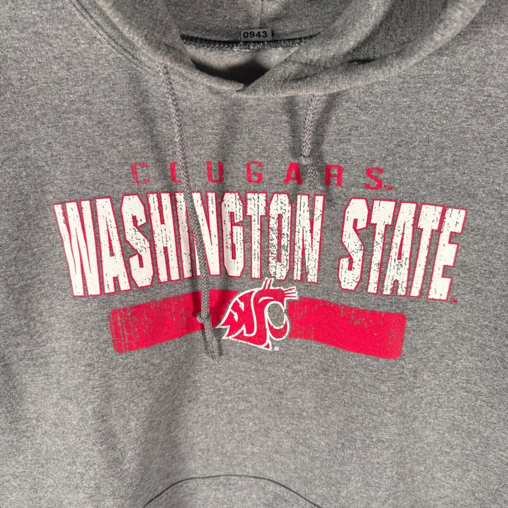 Vintage Washington State Cougars Grey‎ Pullover Hoodie Sweatshirt Men Size L - Picture 2 of 6